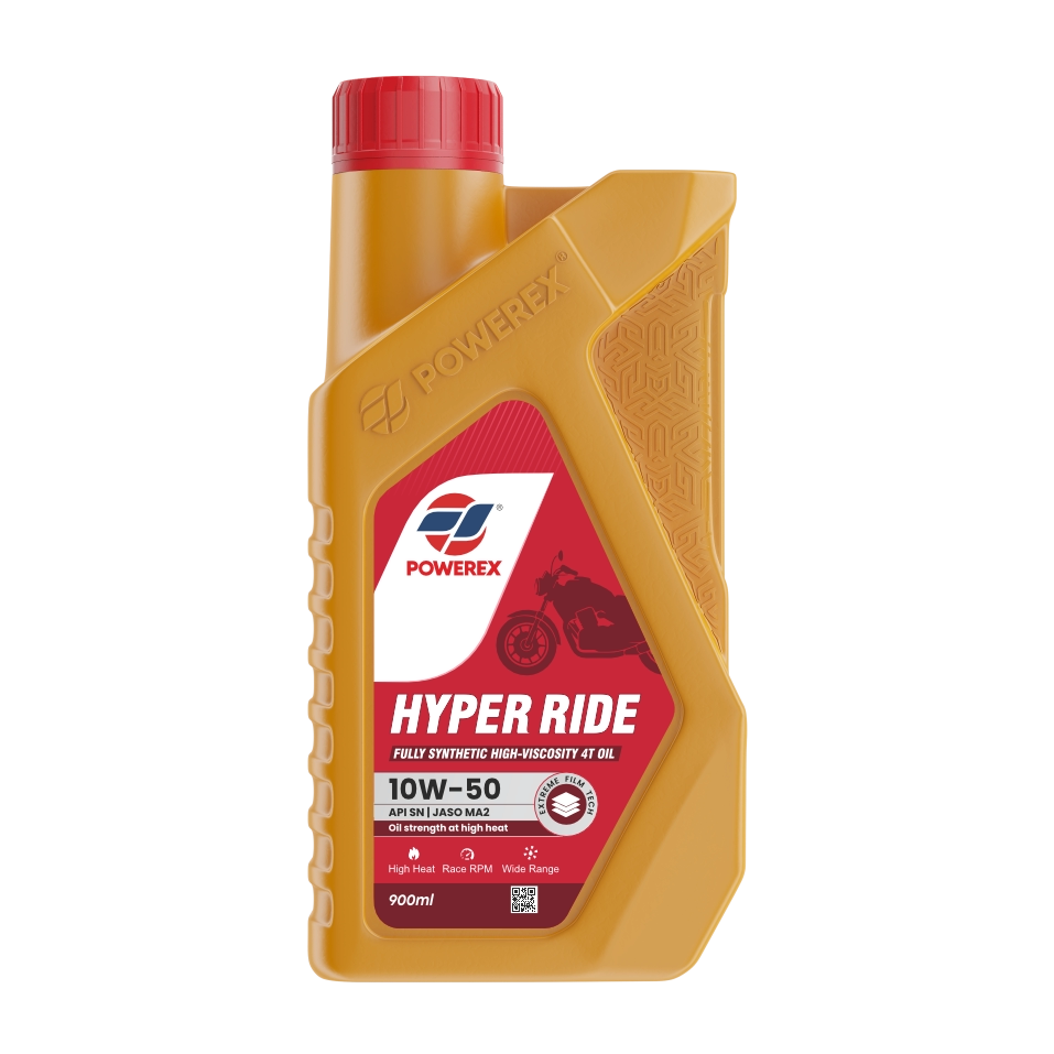HYPER RIDE 10W-50 API SN JASO MA2 – Fully Synthetic High-Viscosity 4T Oil